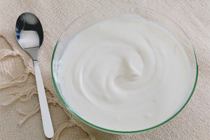 Mascarilla para el cabello de crema agria