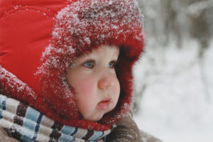 Il bambino si congelò le guance