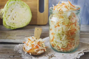 Sauerkraut for the winter in banks